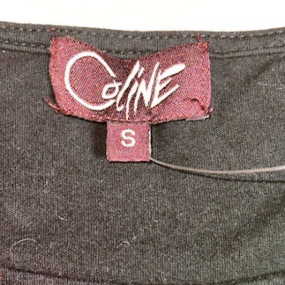 Coline Sleeveless T-Shirt, Kaleidoscope Pattern on Black, Size Small - Picture 5 of 7